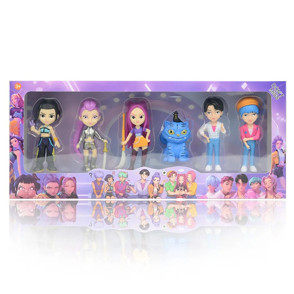 6PCS K-Pop Demon Hunters Rumi Zoey Mira and Friends PVC Anime Figure Collectible Statue