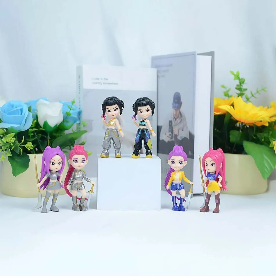 6PCS K-Pop Demon Hunters Anime Figure Rumi Zoey Mira PVC Display Collectible