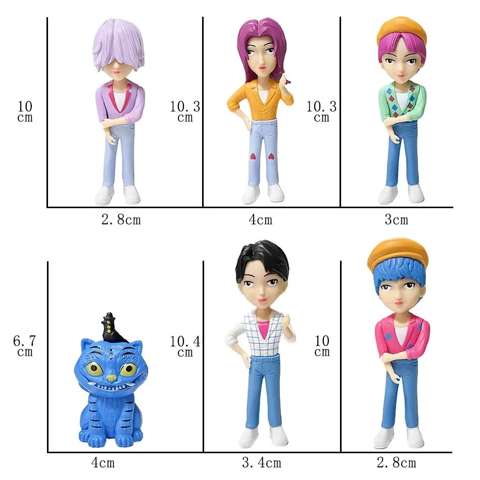 6PCS K-Pop Demon Hunters Rumi Zoey Mira and Friends PVC Anime Figure Collectible Statue